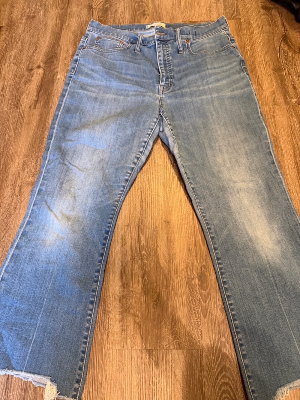Madewell Washed Blue Cropped Ankle Jeans